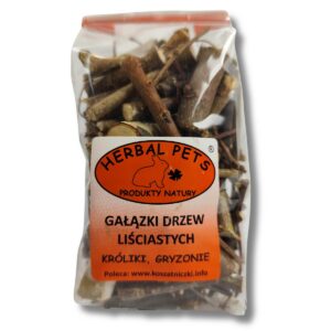 Naturalne gryzaki dla gryzoni i królików gałązki drzew liściastych Herbal Pets 75g