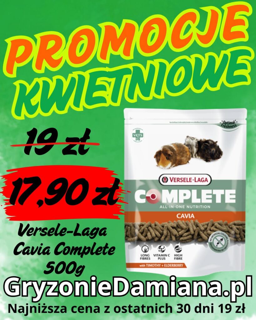 gryzonieDamiana kwietniowe promocje karma dla świnek morskich, ściółka